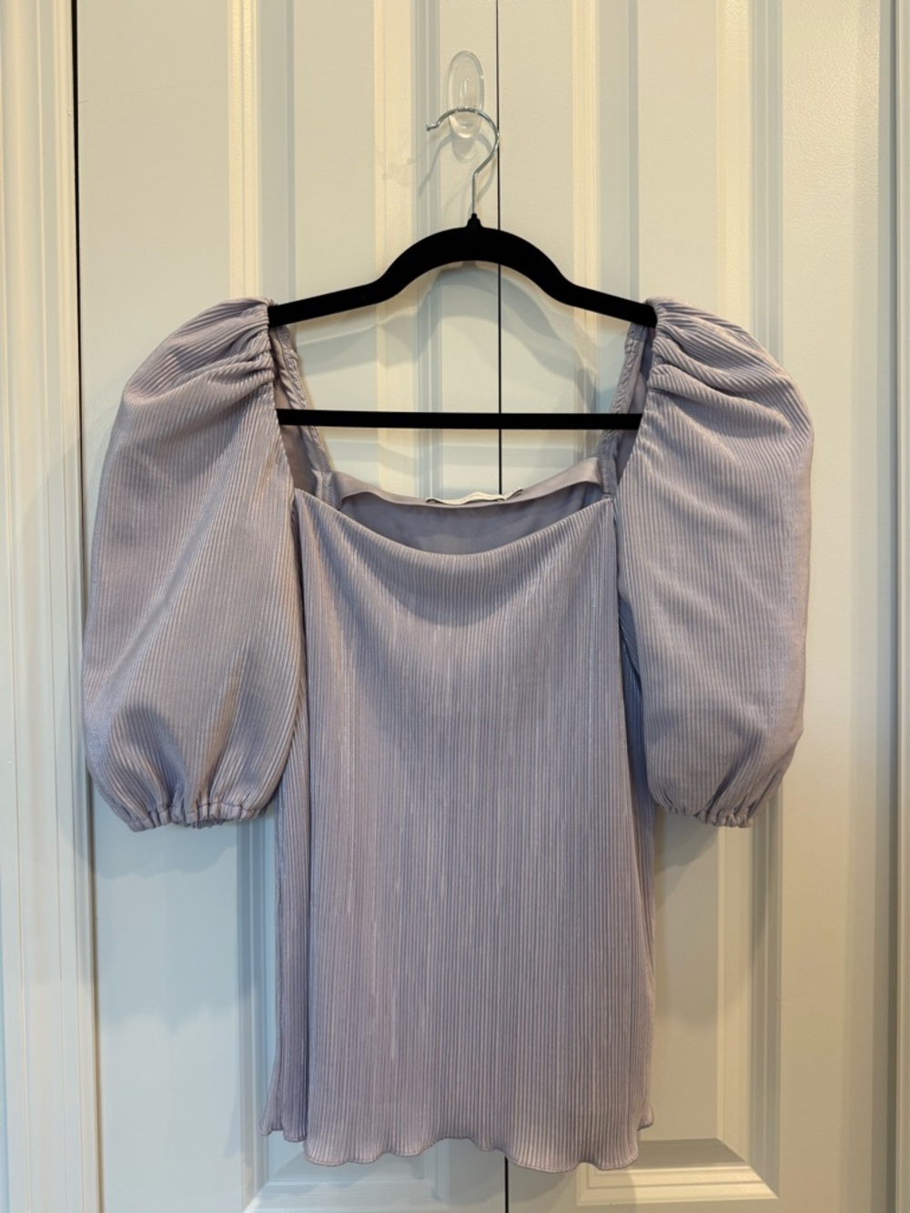 Jonathan Simkhai Ruby Metallic Plisse Satin Blouse - Picture 3 of 6